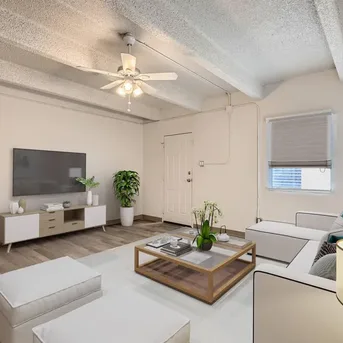 Julian Square Apartments living room TV wall alternate view