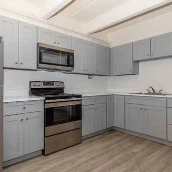 Julian Square Apartments stainless steel kitchen appliances alternate view