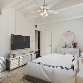 Bedroom interior at Julian Square Apartments